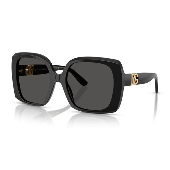 NEW DOLCE&GABBANA DG4475 501/87 WOMEN SUNGLASSES BLACK GREY SQUARE EYEWEAR - Picture 1 of 3